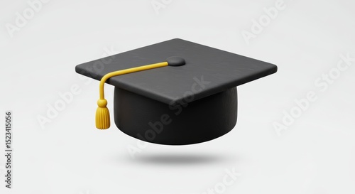 3 d rendered graduation cap isolated on white background for education concepts