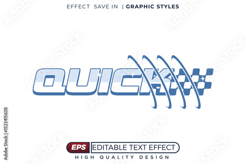 Editable 3d vector text effect quick with y2k rally theme
