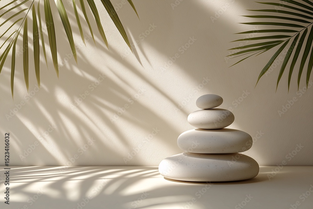 Zen Stone Stack for Spa Decor. Embrace Relaxation and Wellness with Natural Simplicity Zen Stone Stack for Spa Decor. Embrace Relaxation and Wellness with Natural Simplicity