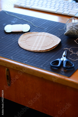 The coaster was made by hand.