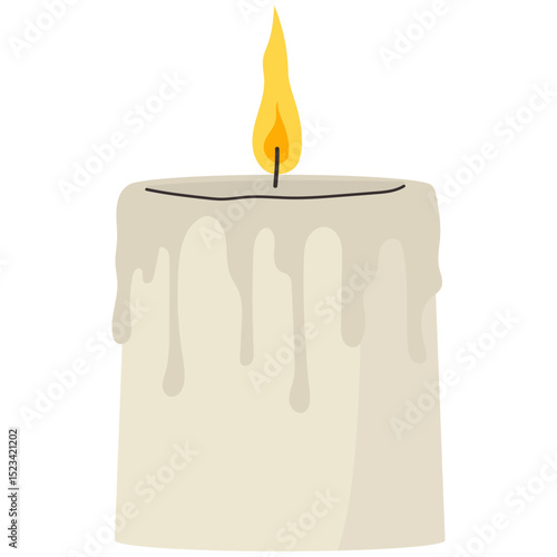 Burning Fire Candle. Burning Candles Illustration.