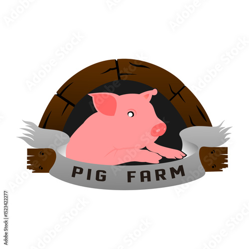 Pig farm vector icon., Pig logo. Easy to edit layered vector illustration.