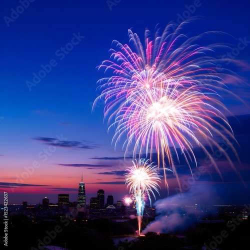 Independence Day Fireworks in Metropolitan Area