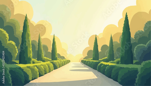 Formal Garden Path with Trees and Hedges