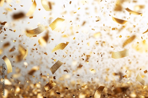 Exuberant Gold Confetti in Motion. Sparkling Festive Background for Weddings, Holidays, and Special Occasions