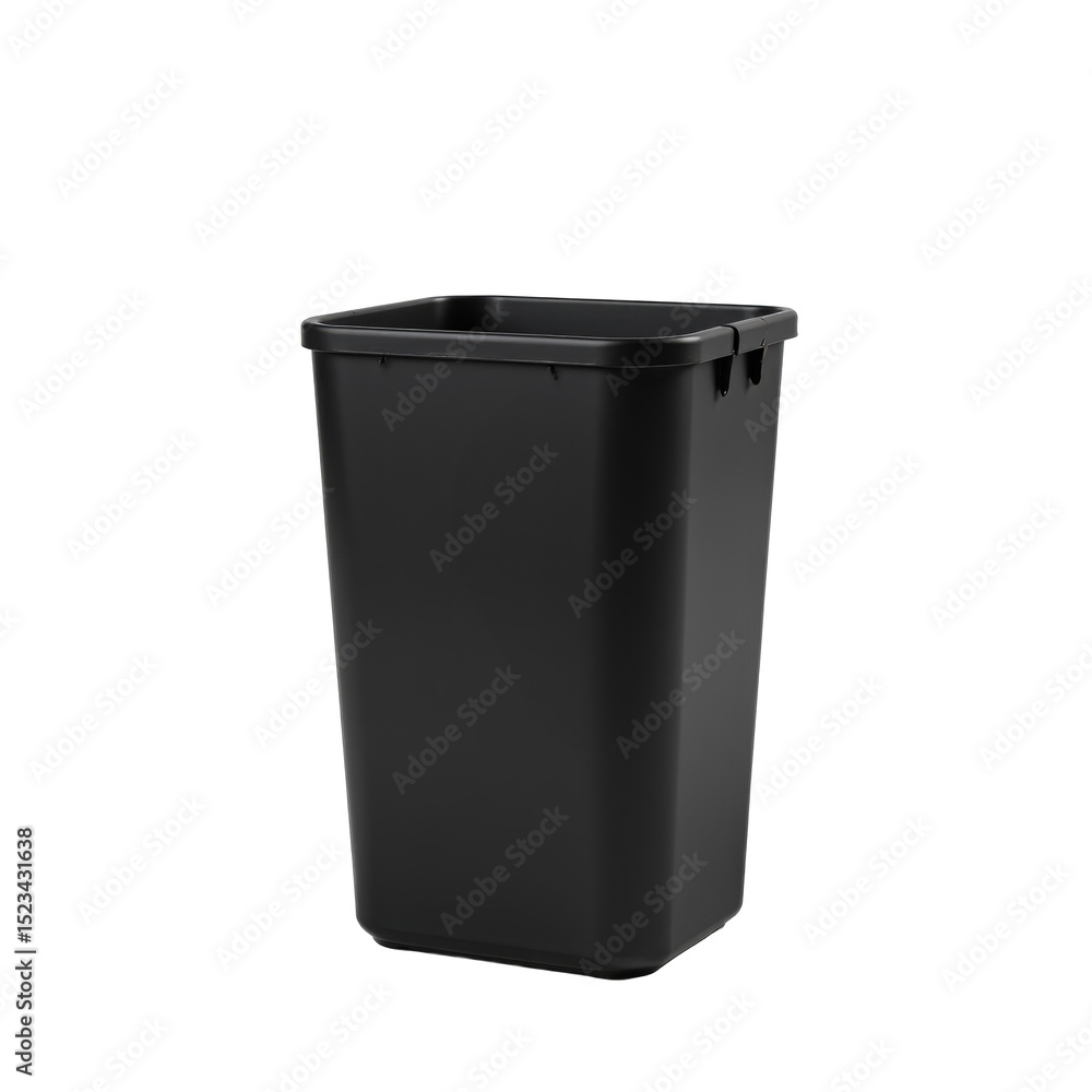 Elegant black trash bin for modern interiors, sleek and functional design. PNG with transparent background. Elegant black trash bin for modern interiors, sleek and functional design. PNG with transparent background.