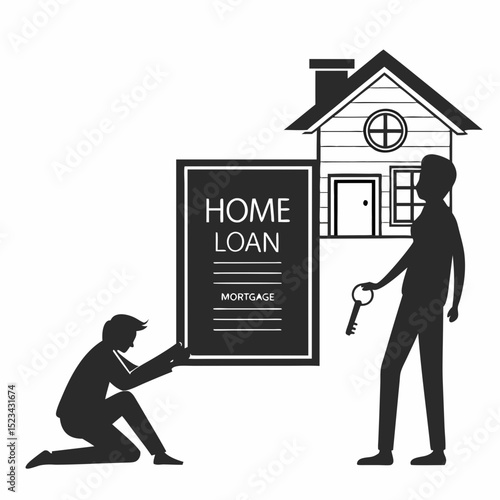 Home loan mortgage agreement signing house keys new homeowner