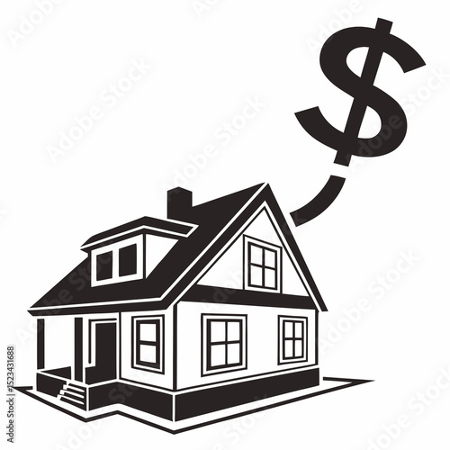 House for sale real estate home investment property value dollar sign