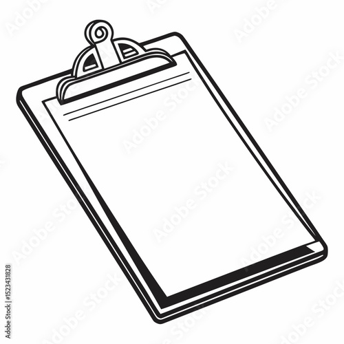 Professional clipboard illustration isolated on white background ready for design projects