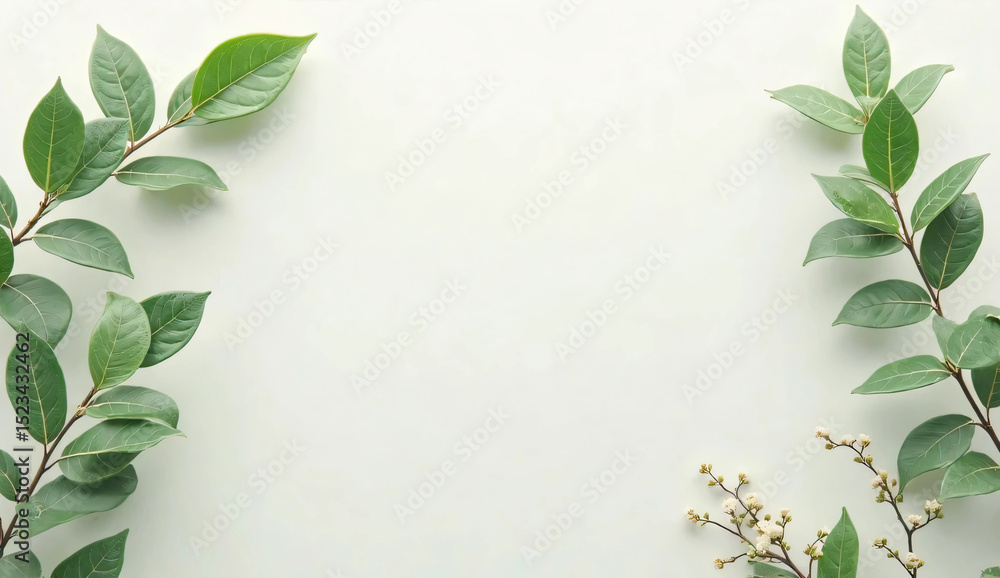 Naklejka premium Eucalyptus leaves and copy space. Aroma. Botanical. Nature. Natural. Background material.