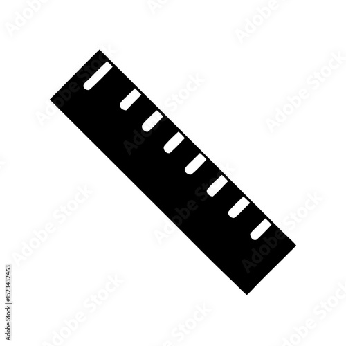 Crisp black silhouette of a level ruler on white background, vector cutout design