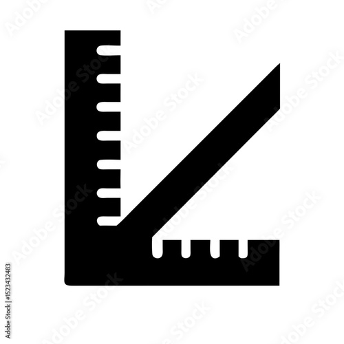 Crisp black silhouette of a level ruler on white background