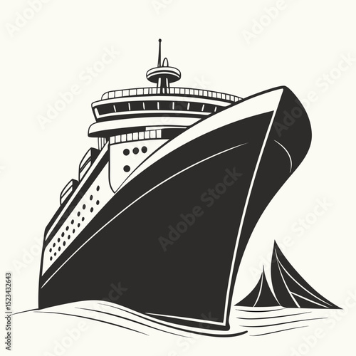 Majestic cruise ship sailing on calm ocean waters
