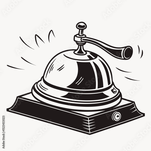 Vintage hotel service bell reception desk call button