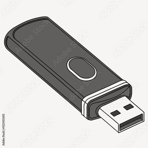 Gray usb flash drive data storage device technology icon