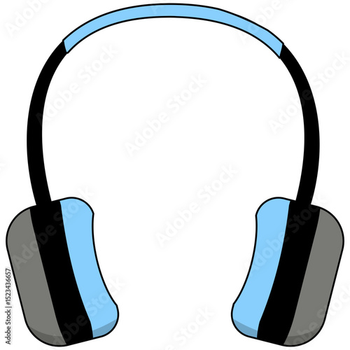Headphone Device. Wireless headset with microphone for audio communication, music. Cordless headphones, head set, phones with mic for handsfree call. Sound device.