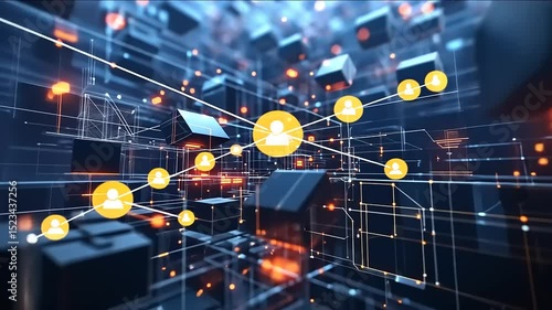 Abstract Network Visualization: Digital Connections and Global Interconnectivity