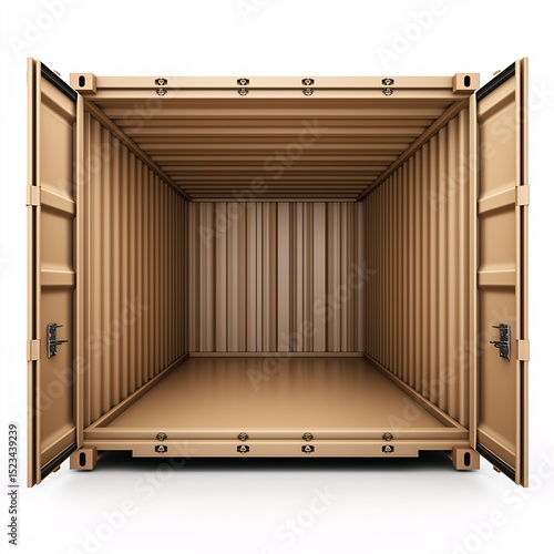 Vacant Shipping Container. Empty Warehouse Logistics and Cargo Storage Interior View