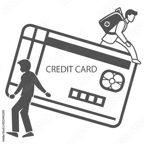 Man struggling under large credit card debt burden