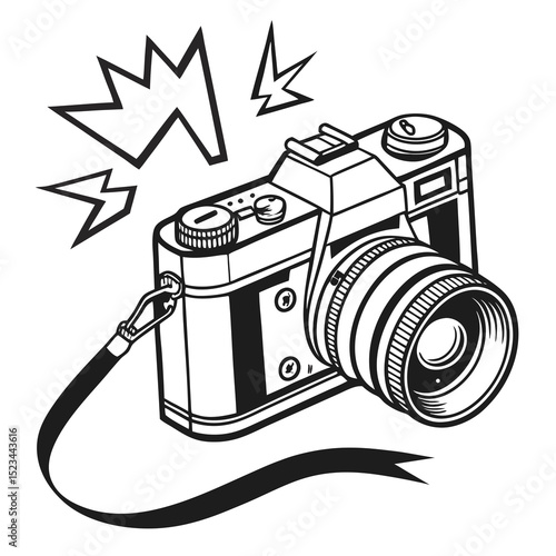 Vintage camera flash photography retro classic film camera
