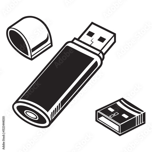 Usb flash drive data storage device technology icon