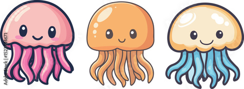 Cartoon jellyfish illustration material
