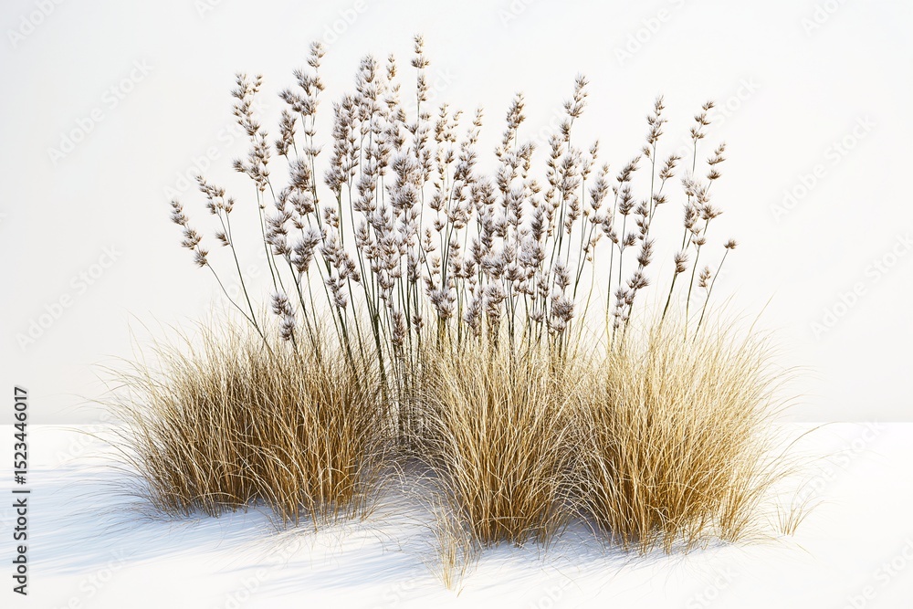 Fototapeta premium Elegant Wildflower and Pampas Grass Floral Arrangement for Modern Garden Design and Sustainable Home Decor