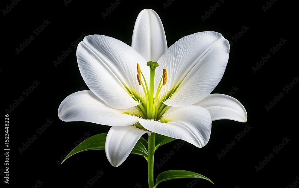 Fototapeta premium White Lily Close-up Black