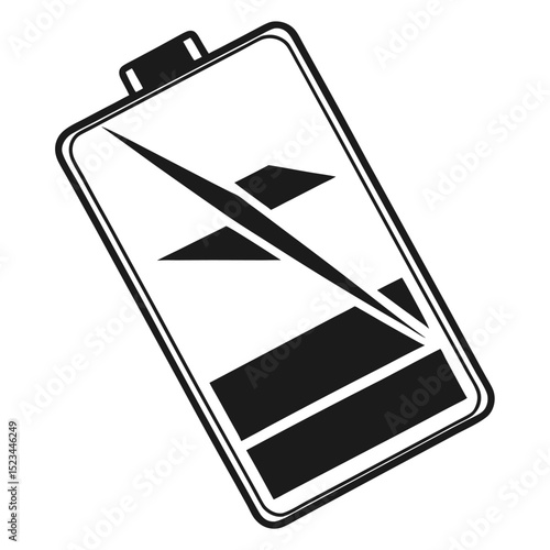 Low battery icon black and white energy power symbol