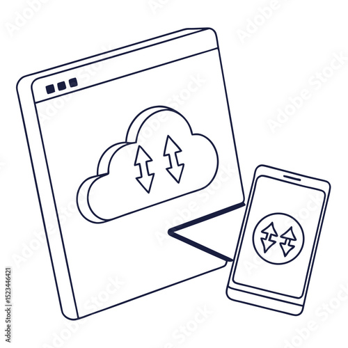 Cloud computing data transfer laptop smartphone wireless network