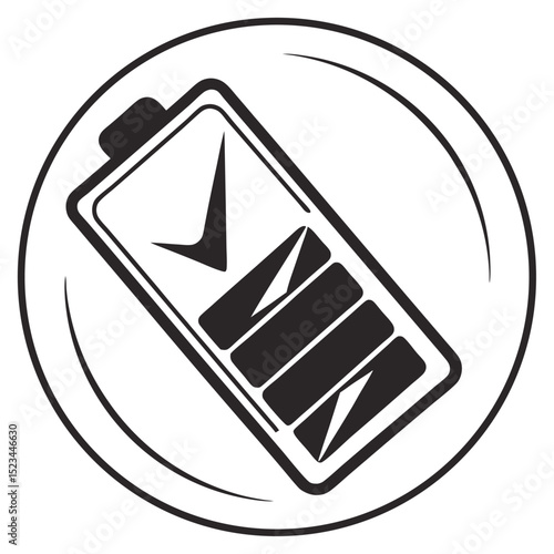 Battery icon three quarters full charge level indicator