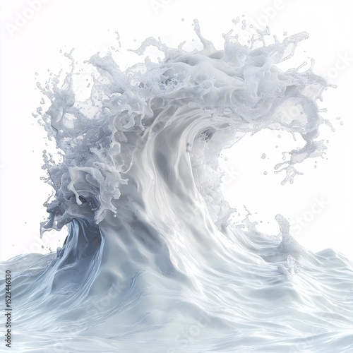 Dramatic Ocean Wave Crash. Dynamic Motion and Aquatic Power in Nature's Blue Seascape
