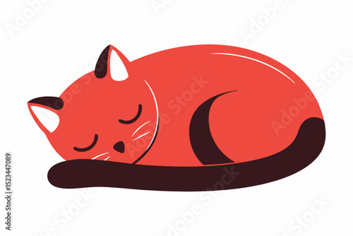 funny cartoon cat | Sleeping cat | Dreaming of catnip and cuddles | cute cat vector | Nap time is the best time