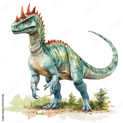 watercolor of Shonisaurus, vector high quality, isolated on a white background.