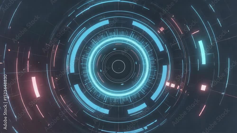 Futuristic HUD Circle Interface: High-Tech Display Animation on Dark Background
Futuristic HUD Circle Interface: High-Tech Display Animation on Dark Background