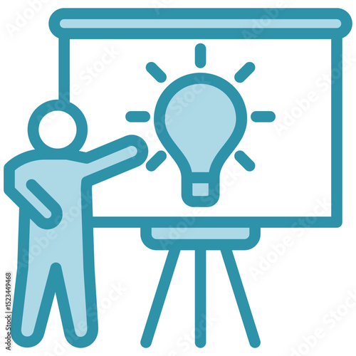 Idea Board mini illustration dual tone color icon, use for research and development, education, industry, UI, UX kit, app and web development, digital or print.