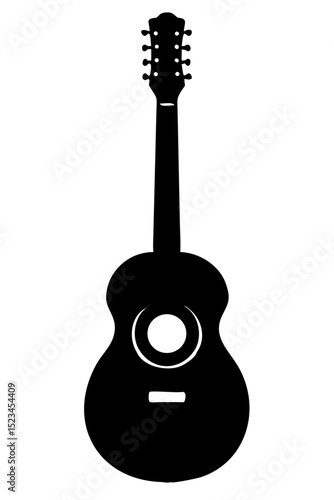 Classic Acoustic Guitar Silhouette Showcasing Timeless Design and Craftsmanship