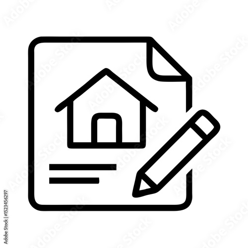 Property Line Icon – Editable Stroke Vector Design

