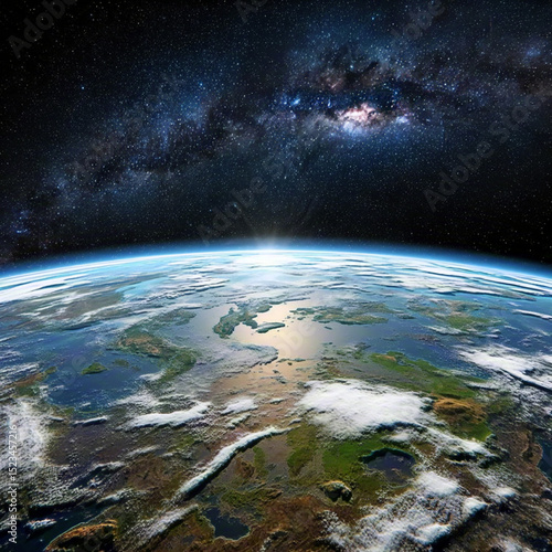 Earth and Milky Way in space