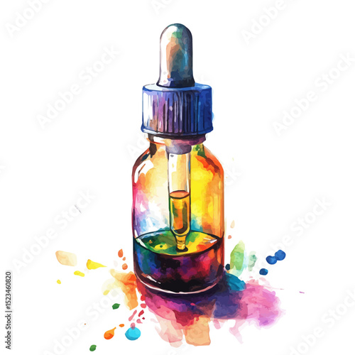 Serum, watercolor drawing vector, high quality, isolated on a white background.