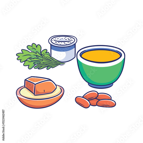 Balanced dietary ingredients for healthy lifestyle and nutrition
