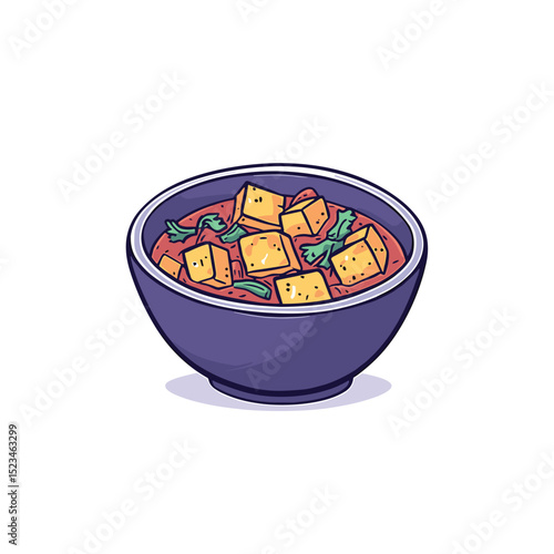 Bowl of paneer tikka masala delicious indian dish