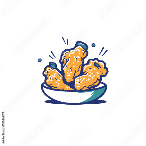 Chicken wings food in bowl style