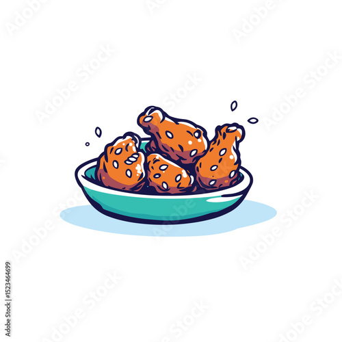 Chicken wings snack food on a plate