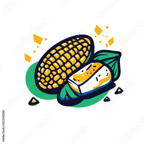 Corn cob polenta food concept