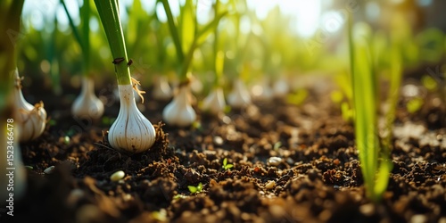 Spring Garlic Planting: Detailed Background Design