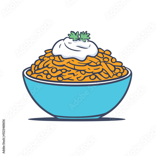 Mac and cheese bowl with sour cream