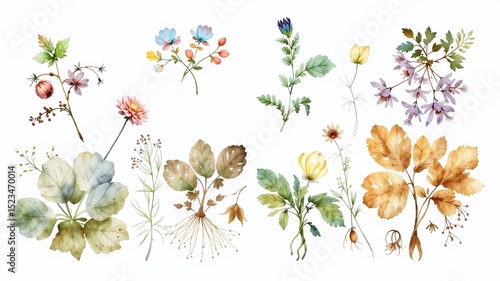 Vintage Watercolor Herb Illustration - Botanical Design