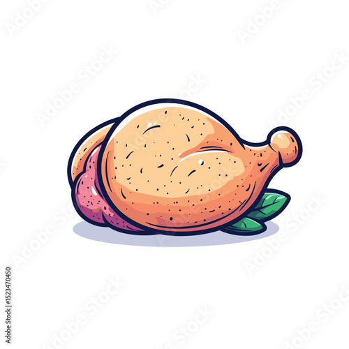 Roasted chicken with green leaf gourmet meal
