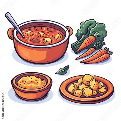 Stew carrots and potatoes dinner meal food
